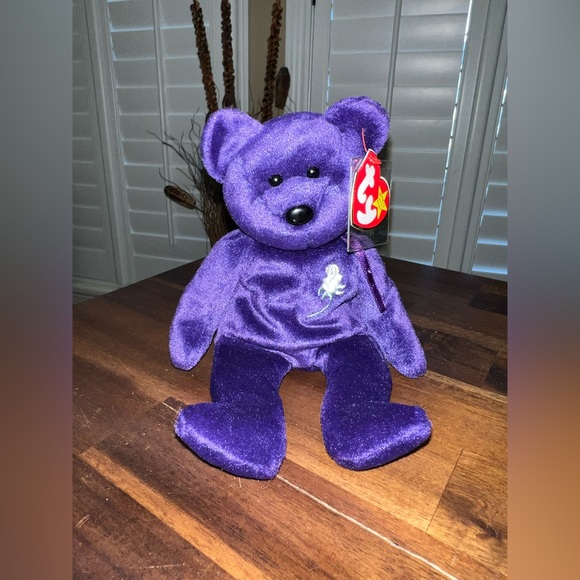 TY BEANIE BABIES PRINCESS DIANA PURPLE BEAR - Picture 1 of 4